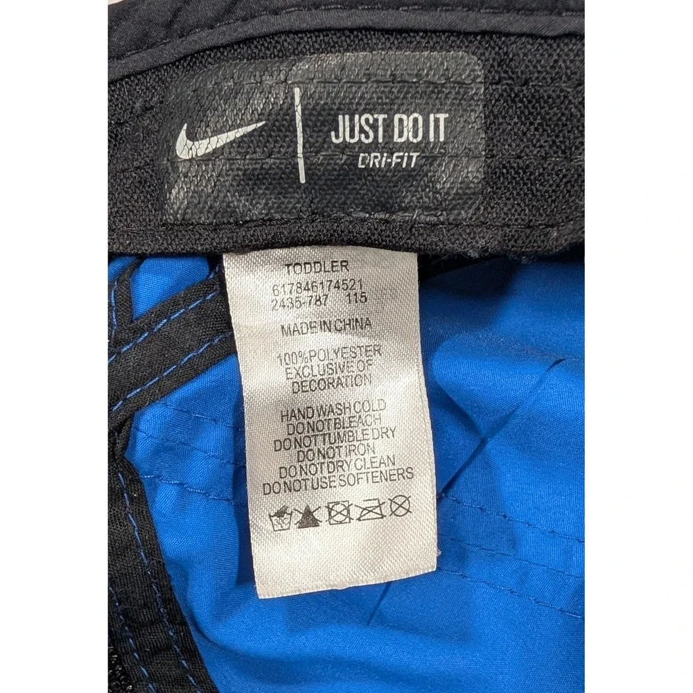 Nike Dri-FIT Toddler Hat Royal Blue Black Swoosh Athletic Baseball Cap 2435-787